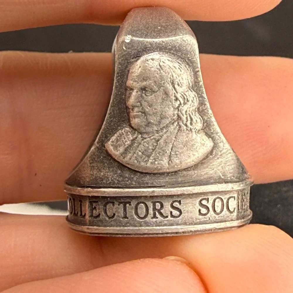 Vintage Franklin Mint Wax Seal Silver Tone Benjamin Franklin Collectors Society